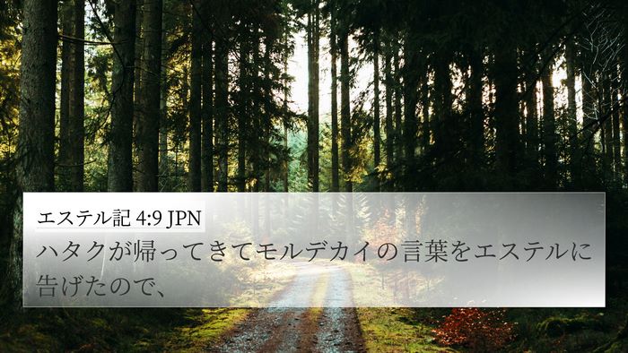 エステル記 4:9 JPN 4K Wallpaper - ハタクが帰ってきてモルデカイの言 - 4K Wallpaper Bible Verse