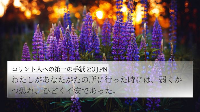 コリント人への第一の手紙 2:3 JPN Bible Verse Image