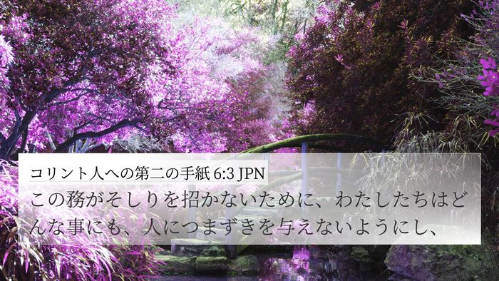 コリント人への第二の手紙 6:3 JPN Bible Verse Image