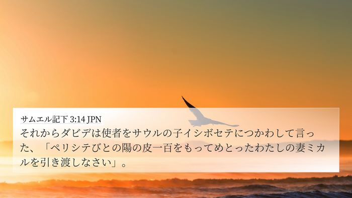 サムエル記下 3:14 JPN 4K Wallpaper - それからダビデは使者をサウルの子 - 4K Wallpaper Bible Verse
