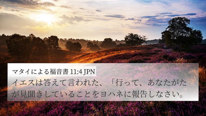 マタイによる福音書 11:4 JPN 4K Wallpaper - イエスは答えて言われた、「行って - 4K Wallpaper Bible Verse