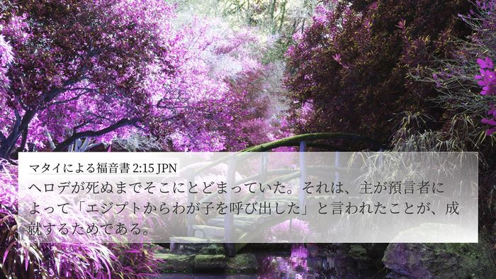 マタイによる福音書 2:15 JPN 4K Wallpaper - ヘロデが死ぬまでそこにとどまって - 4K Wallpaper Bible Verse