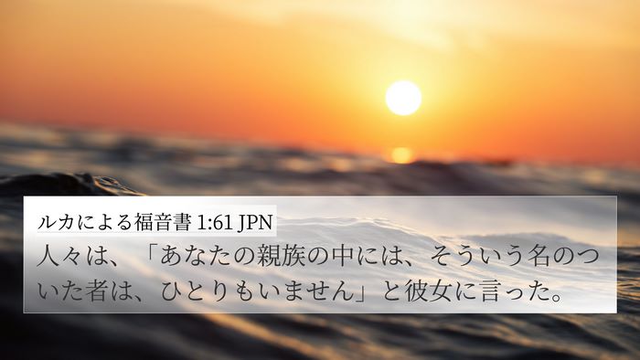 ルカによる福音書 1:61 JPN 4K Wallpaper - 人々は、「あなたの親族の中には、 - 4K Wallpaper Bible Verse