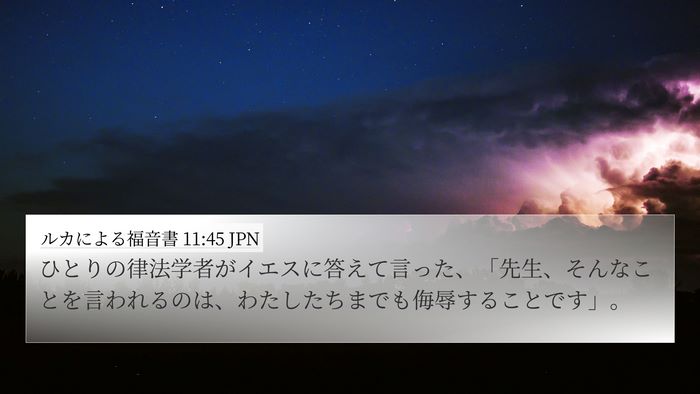 ルカによる福音書 11:45 JPN 4K Wallpaper - ひとりの律法学者がイエスに答えて - 4K Wallpaper Bible Verse