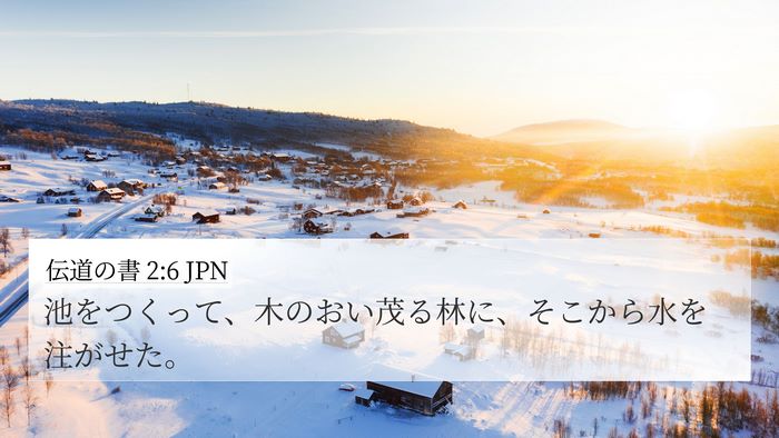 伝道の書 2:6 JPN 4K Wallpaper - 池をつくって、木のおい茂る林に、 - 4K Wallpaper Bible Verse