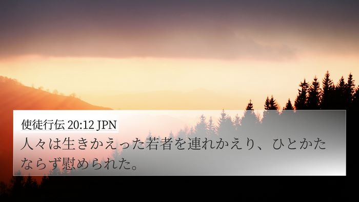 使徒行伝 20:12 JPN 4K Wallpaper - 人々は生きかえった若者を連れかえ - 4K Wallpaper Bible Verse