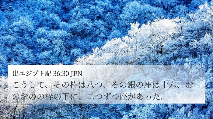 出エジプト記 36:30 JPN 4K Wallpaper - こうして、その枠は八つ、その銀の - 4K Wallpaper Bible Verse