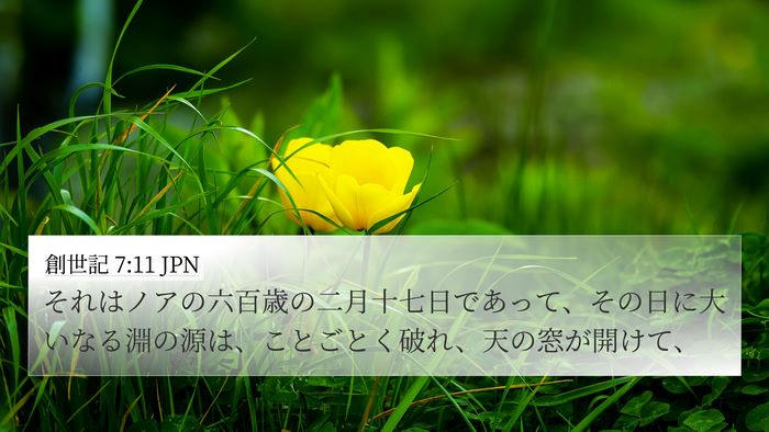 創世記 7:11 JPN 4K Wallpaper - それはノアの六百歳の二月十七日で - 4K Wallpaper Bible Verse
