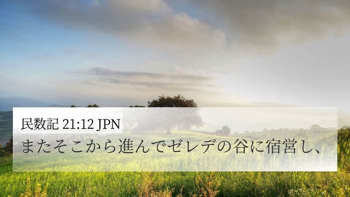 民数記 21:12 JPN 4K Wallpaper - またそこから進んでゼレデの谷に宿 - 4K Wallpaper Bible Verse