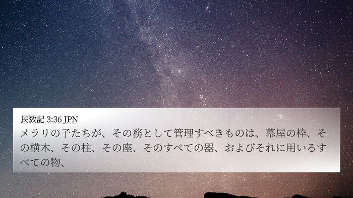 民数記 3:36 JPN Bible Verse Image