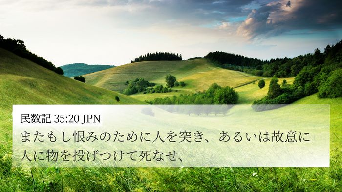 民数記 35:20 JPN 4K Wallpaper - またもし恨みのために人を突き、あ - 4K Wallpaper Bible Verse