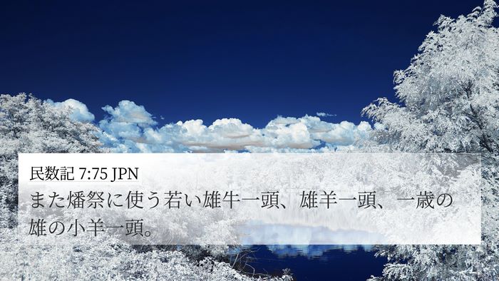 民数記 7:75 JPN 4K Wallpaper - また燔祭に使う若い雄牛一頭、雄羊 - 4K Wallpaper Bible Verse