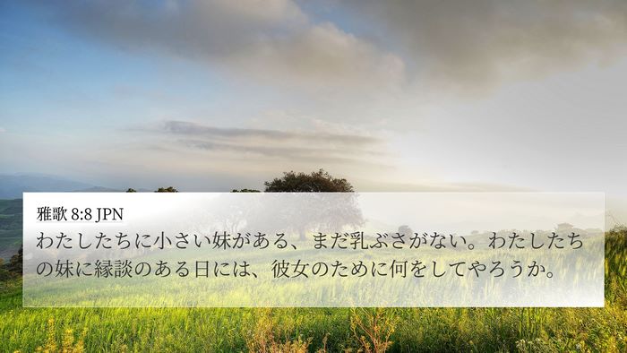 雅歌 8:8 JPN Bible Verse Image
