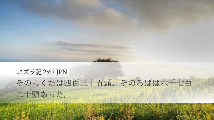 エズラ記 2:67 JPN Desktop Wallpaper - そのらくだは四百三十五頭、そのろ - Desktop Bible Verse Wallpaper