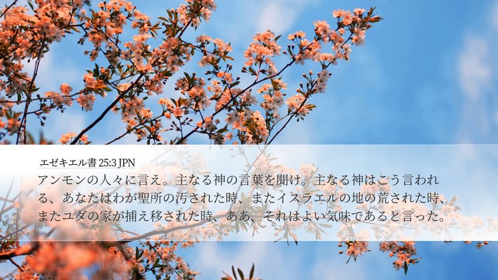 エゼキエル書 25:3 JPN Bible Verse Image