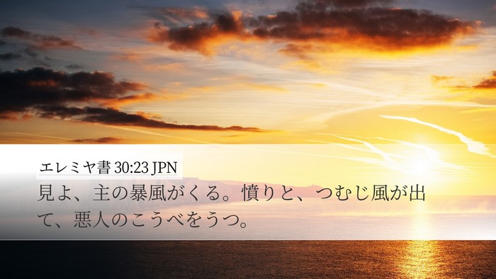 エレミヤ書 30:23 JPN Desktop Wallpaper - 見よ、主の暴風がくる。憤りと、つ - Desktop Bible Verse Wallpaper