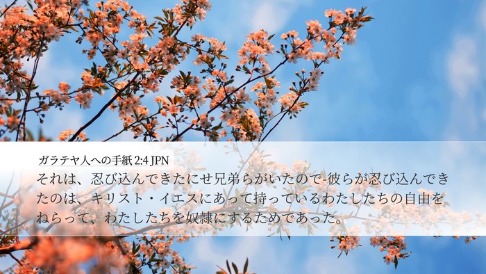 ガラテヤ人への手紙 2:4 JPN Bible Verse Image