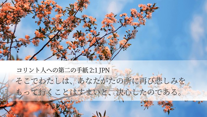 コリント人への第二の手紙 2:1 JPN Desktop Wallpaper - そこでわたしは、あなたがたの所に - Desktop Bible Verse Wallpaper