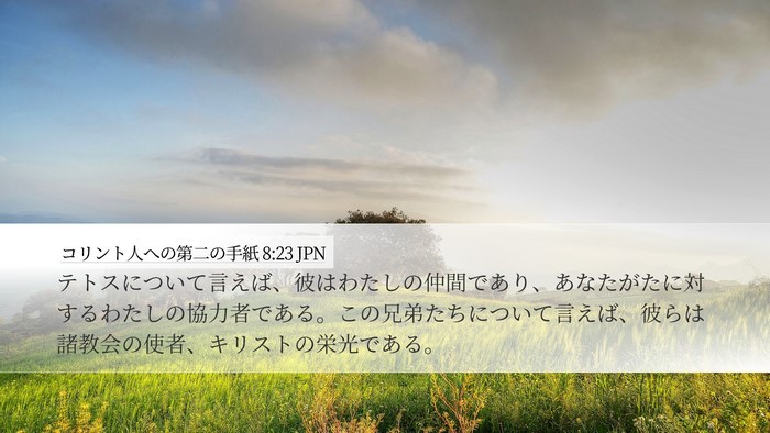 コリント人への第二の手紙 8:23 JPN Bible Verse Image