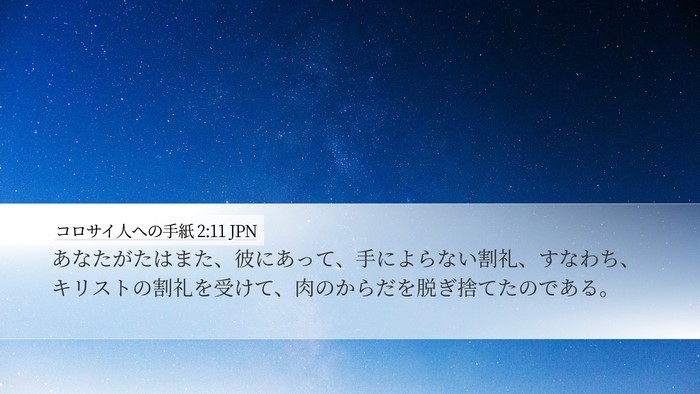 コロサイ人への手紙 2:11 JPN Bible Verse Image
