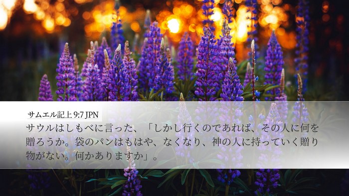 サムエル記上 9:7 JPN Desktop Wallpaper - サウルはしもべに言った、「しかし - Desktop Bible Verse Wallpaper
