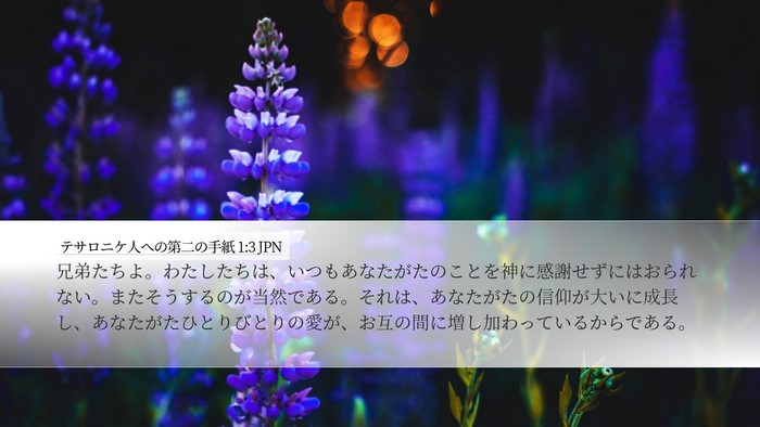テサロニケ人への第二の手紙 1:3 JPN Bible Verse Image