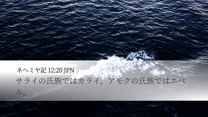 ネヘミヤ記 12:20 JPN Desktop Wallpaper - サライの氏族ではカライ、アモクの - Desktop Bible Verse Wallpaper