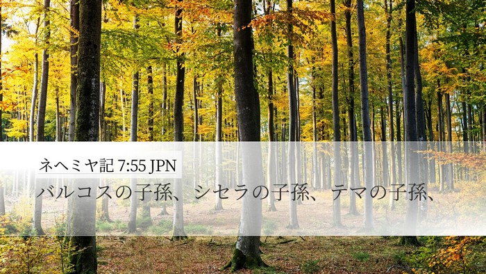 ネヘミヤ記 7:55 JPN Desktop Wallpaper - バルコスの子孫、シセラの子孫、テ - Desktop Bible Verse Wallpaper