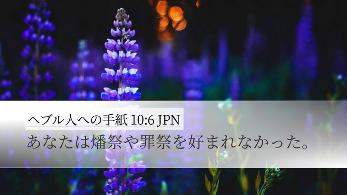 ヘブル人への手紙 10:6 JPN Bible Verse Image