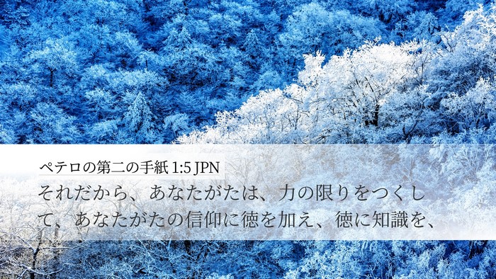 ペテロの第二の手紙 1:5 JPN Desktop Wallpaper - それだから、あなたがたは、力の限 - Desktop Bible Verse Wallpaper