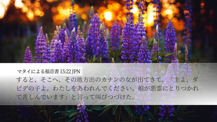 マタイによる福音書 15:22 JPN Bible Verse Image