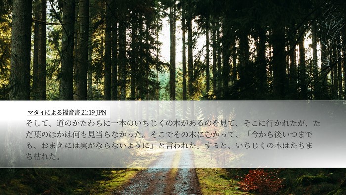 マタイによる福音書 21:19 JPN Bible Verse Image