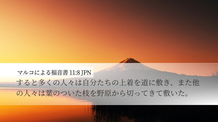 マルコによる福音書 11:8 JPN Desktop Wallpaper - すると多くの人々は自分たちの上着 - Desktop Bible Verse Wallpaper