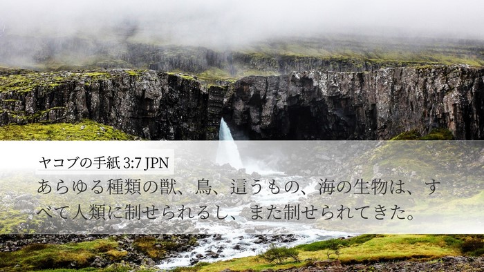 ヤコブの手紙 3:7 JPN Desktop Wallpaper - あらゆる種類の獣、鳥、這うもの、 - Desktop Bible Verse Wallpaper