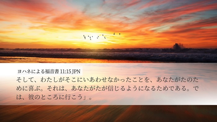 ヨハネによる福音書 11:15 JPN Bible Verse Image