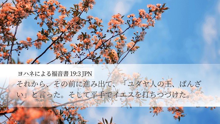 ヨハネによる福音書 19:3 JPN Bible Verse Image