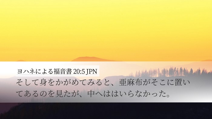 ヨハネによる福音書 20:5 JPN Desktop Wallpaper - そして身をかがめてみると、亜麻布 - Desktop Bible Verse Wallpaper