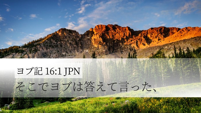 ヨブ記 16:1 JPN Desktop Wallpaper - そこでヨブは答えて言った、 - Desktop Bible Verse Wallpaper