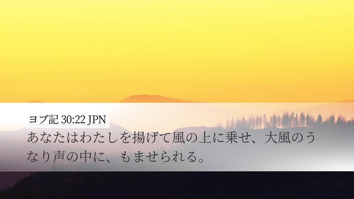 ヨブ記 30:22 JPN Desktop Wallpaper - あなたはわたしを揚げて風の上に乗 - Desktop Bible Verse Wallpaper