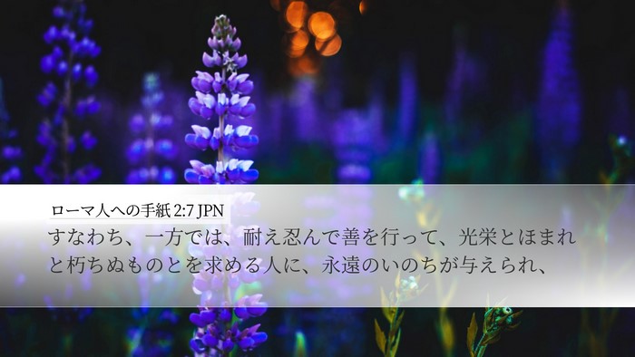 ローマ人への手紙 2:7 JPN Bible Verse Image
