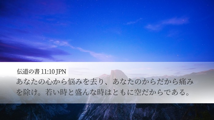 伝道の書 11:10 JPN Desktop Wallpaper - あなたの心から悩みを去り、あなた - Desktop Bible Verse Wallpaper