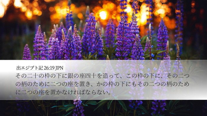 出エジプト記 26:19 JPN Desktop Wallpaper - その二十の枠の下に銀の座四十を造 - Desktop Bible Verse Wallpaper