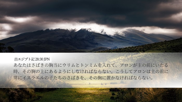 出エジプト記 28:30 JPN Bible Verse Image