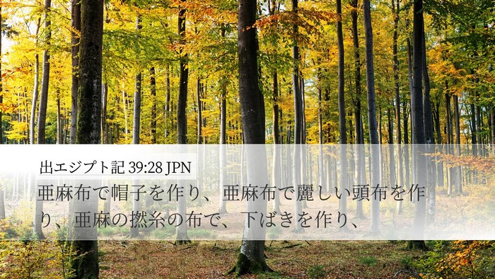 出エジプト記 39:28 JPN Bible Verse Image