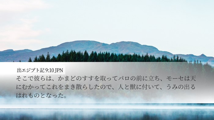 出エジプト記 9:10 JPN Desktop Wallpaper - そこで彼らは、かまどのすすを取っ - Desktop Bible Verse Wallpaper