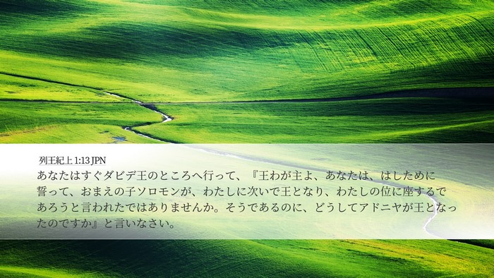 列王紀上 1:13 JPN Desktop Wallpaper - あなたはすぐダビデ王のところへ行 - Desktop Bible Verse Wallpaper