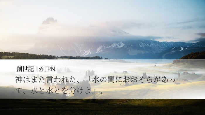 創世記 1:6 JPN Desktop Wallpaper - 神はまた言われた、「水の間におお - Desktop Bible Verse Wallpaper