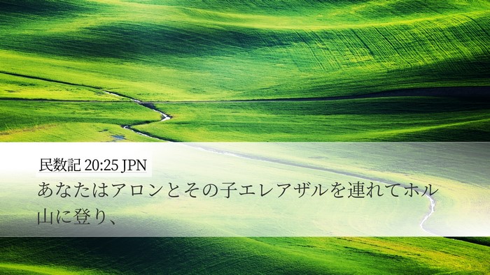 民数記 20:25 JPN Desktop Wallpaper - あなたはアロンとその子エレアザル - Desktop Bible Verse Wallpaper