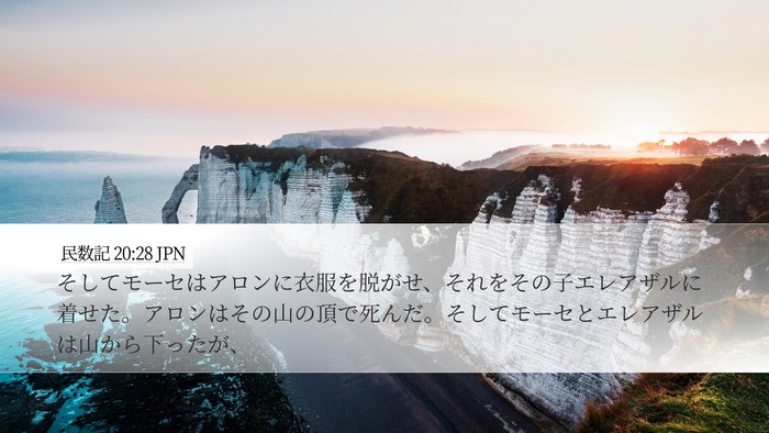 民数記 20:28 JPN Desktop Wallpaper - そしてモーセはアロンに衣服を脱が - Desktop Bible Verse Wallpaper