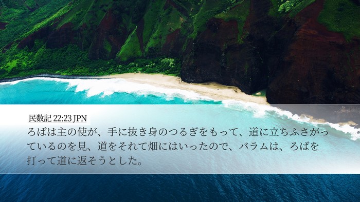 民数記 22:23 JPN Desktop Wallpaper - ろばは主の使が、手に抜き身のつる - Desktop Bible Verse Wallpaper